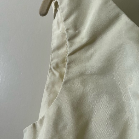 Unnamed vintage midi ivory and green dress. Gorgeous late 70s  80s lined Sz 6 - Picture 3 of 11
